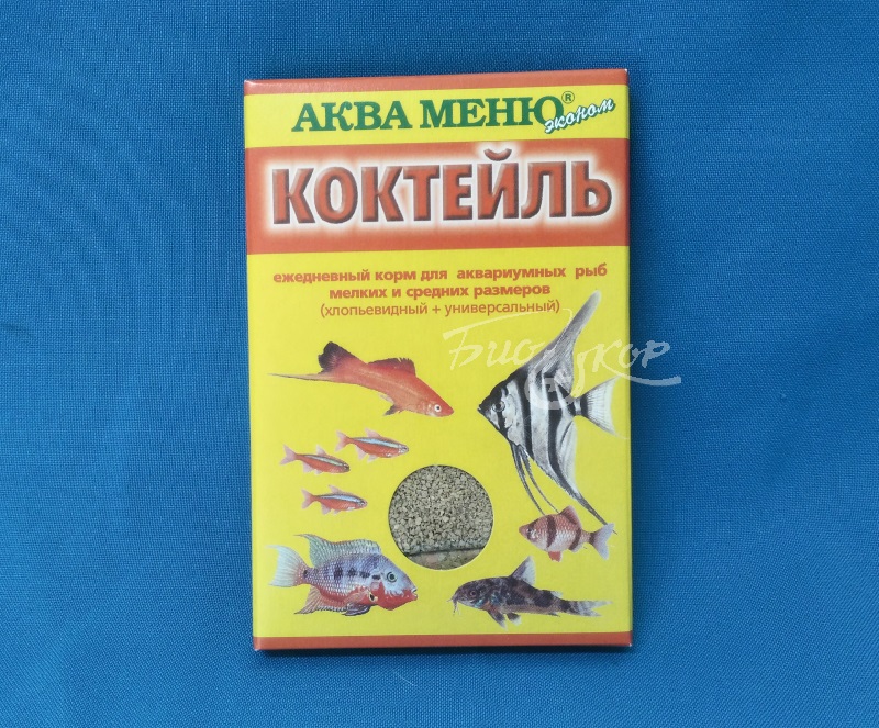 Корм для рыб Аква меню Коктейль для аквар рыб хлопья 15 г